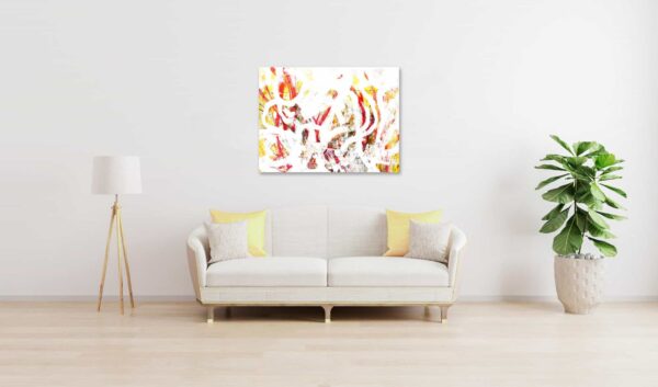 Abstraktes Acrylbild Helligkeit mit Gelb und Rot wandbild
