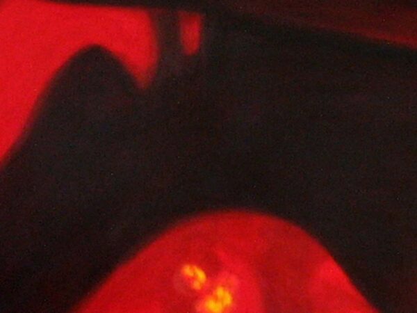 Abstraktes Kunstbild leuchtend Rot Schwarz