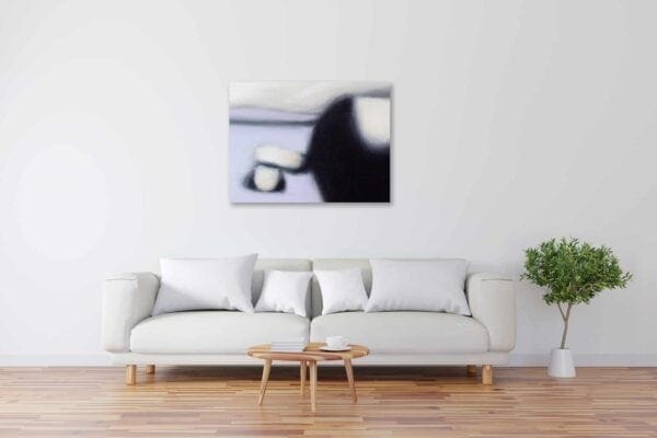 Abstraktes Kunstbild Weiß Schwarz Lila künstler
