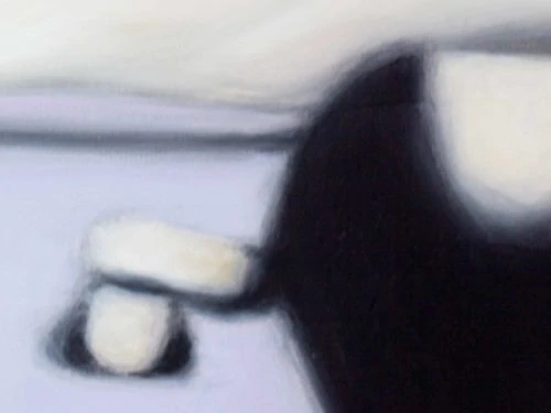 Abstraktes Kunstbild Weiß Schwarz Lila