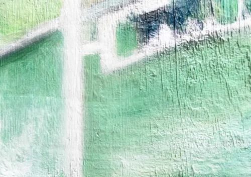 Abstraktes Ölgemälde auf Leinwand leichte grüne Helligkeit