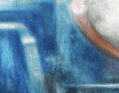 Abstraktes Ölgemälde auf Leinwand Blaue Inspiration mit Orange