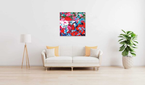 Acrylbild abstrakt expressiv Rosa Rot wandbild