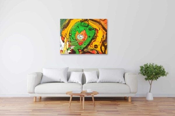 Modernes Acryl Gemälde grünes Wesen wandbilder