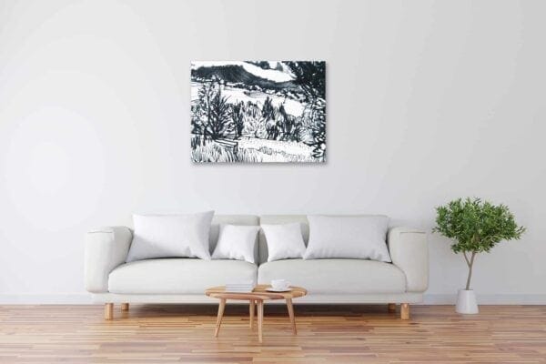 Modernes Acryl Gemälde Wald Zeichnung wandbilder