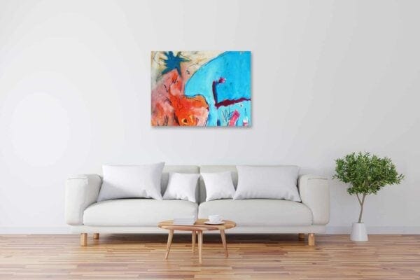 Modernes Kunstbild Acryl auf Leinwand mit Blau künstler