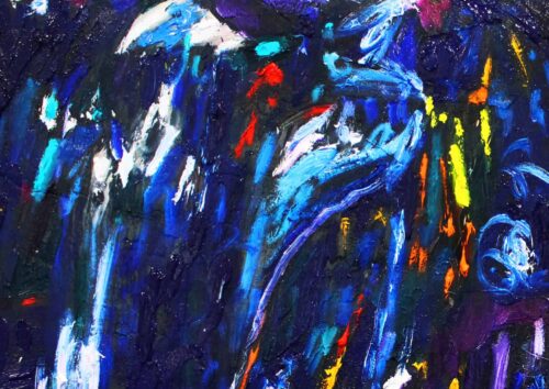 Acryl Gemälde abstrakt dunkel Blau
