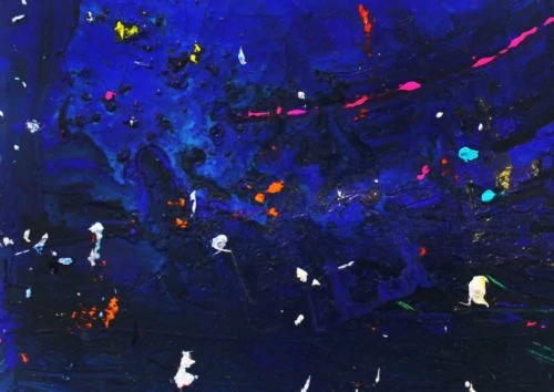 Acryl Gemälde abstrakt tief dunkles Blau