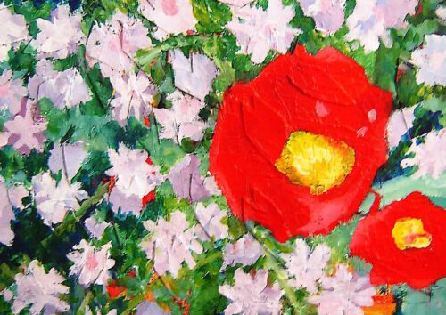 Acryl Gemälde abstrakte Blumen Frühling