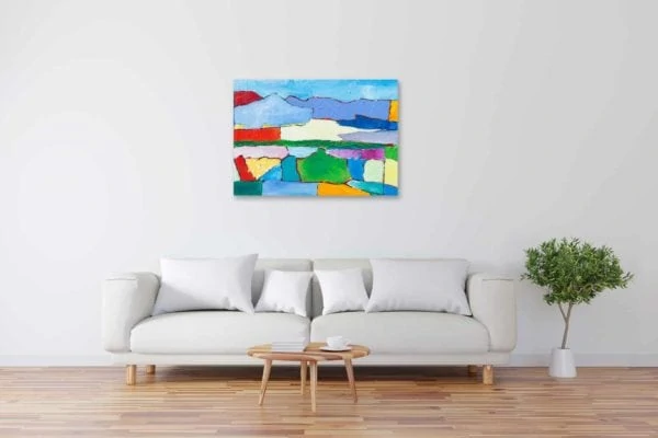 Acryl Gemälde abstrakte bunte Landschaft bild kaufen