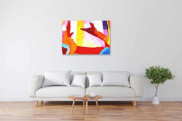 Acryl Gemälde abstrakte bunte Spielerei bild kaufen