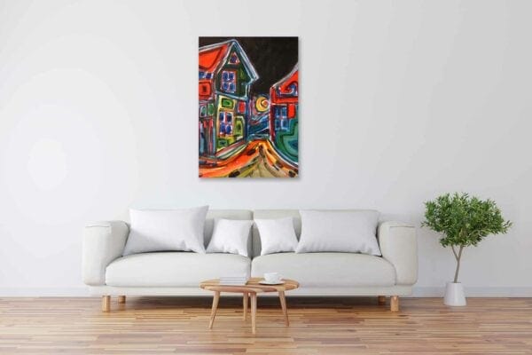 Acryl Gemälde abstrakte Häuser bild kaufen