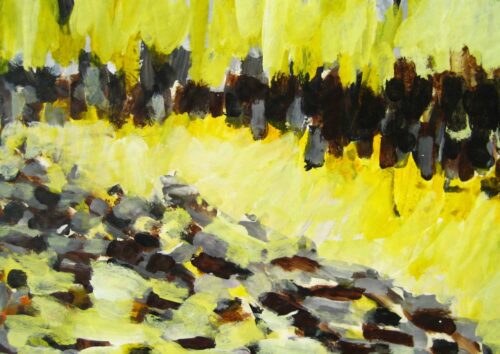 Acryl Gemälde abstrakte Landschaft Gelb Braun