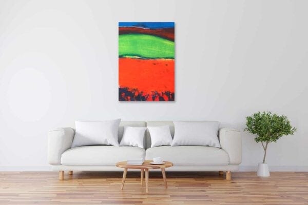 Acryl Gemälde abstrakte Landschaft mit rotem Feld bild kaufen