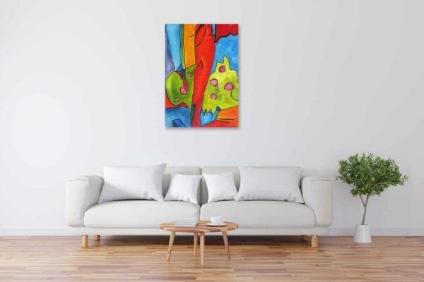 Acryl Gemälde abstrakte Pflanze mit Früchten bild kaufen