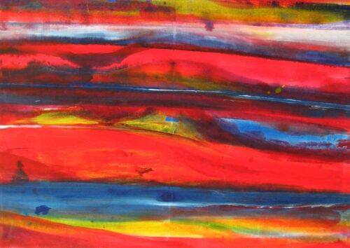 Acryl Gemälde abstrakte rote Landschaft