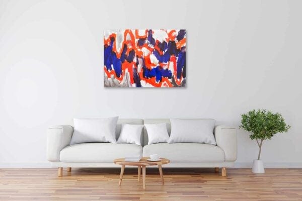 Acryl Gemälde Rot blaue Abstraktion bild kaufen