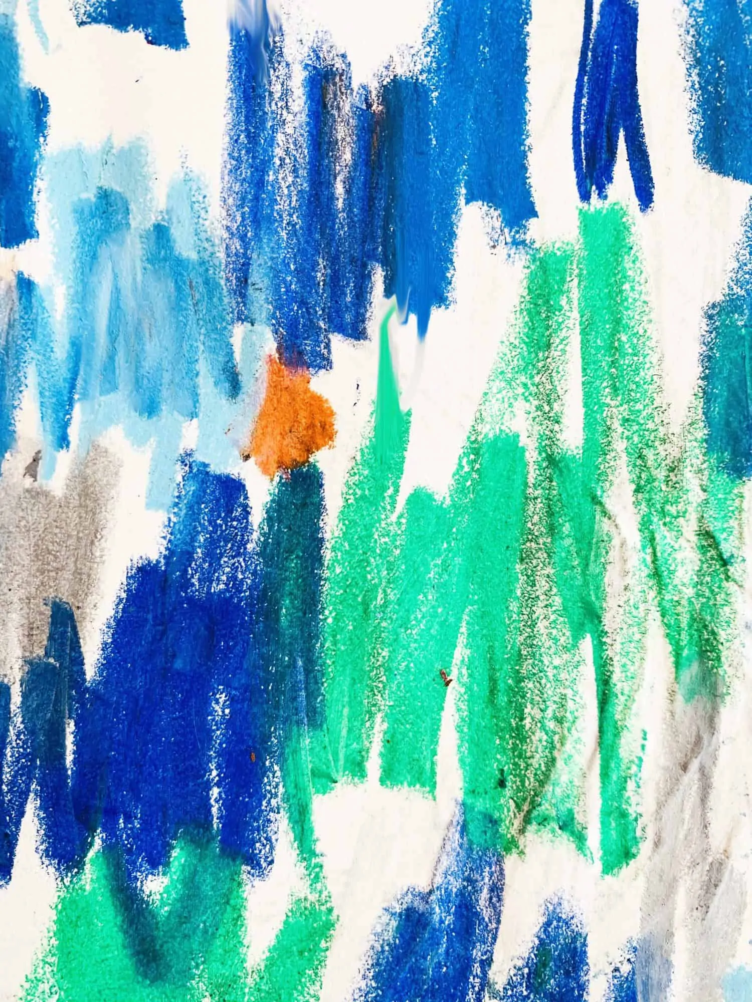 Ölgemälde auf Leinwand Abstrakt Grün Blau mit Orange