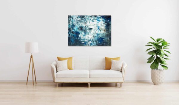 Ölgemälde auf Leinwand abstraktes Grau Blau wandbild
