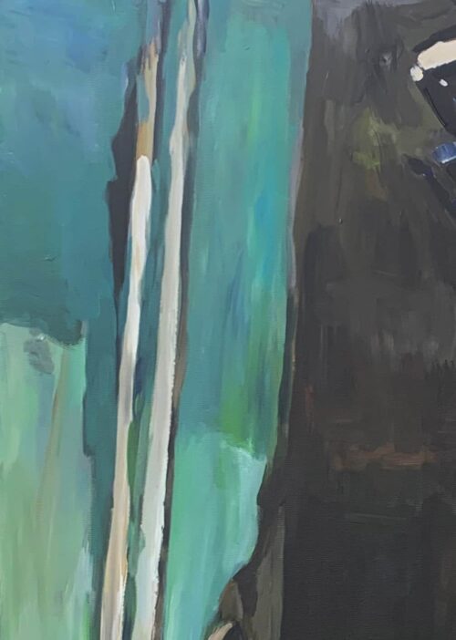 Ölgemälde auf Leinwand blau braune Abstraktion