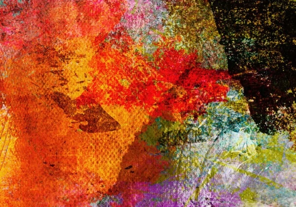 Abstraktes Gemälde Farbexplosion