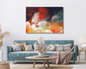 Kunstwerk Malerei bunte Wolken auf Leinwand